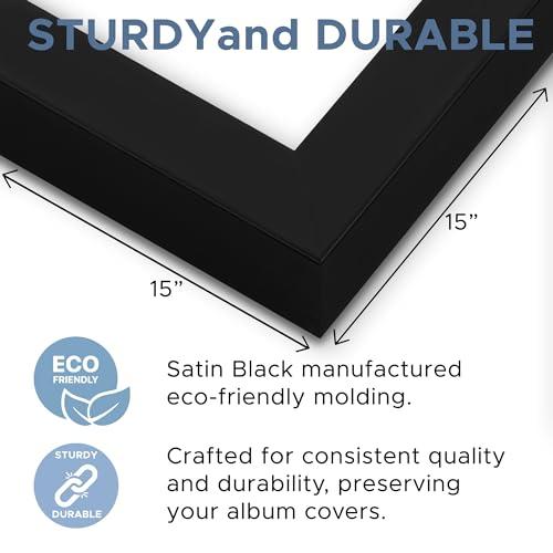 Creative Picture Frames Creative Picture Frames 15\" x 15\" LP Album Cover Frame, Vinyl Record Wall Mount Display for Home Decor with Hanging Hardware & Full-Strength Glass, White Mat, 1 Count