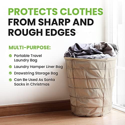 GFI LINEN CLUBS Heavy duty cotton canvas Laundry Bag, set of 6 bag Natural color-24x36\" - This is draw strings Laundry bag & durable.Long term solutions for laundry carring needs offered by Linen Clubs