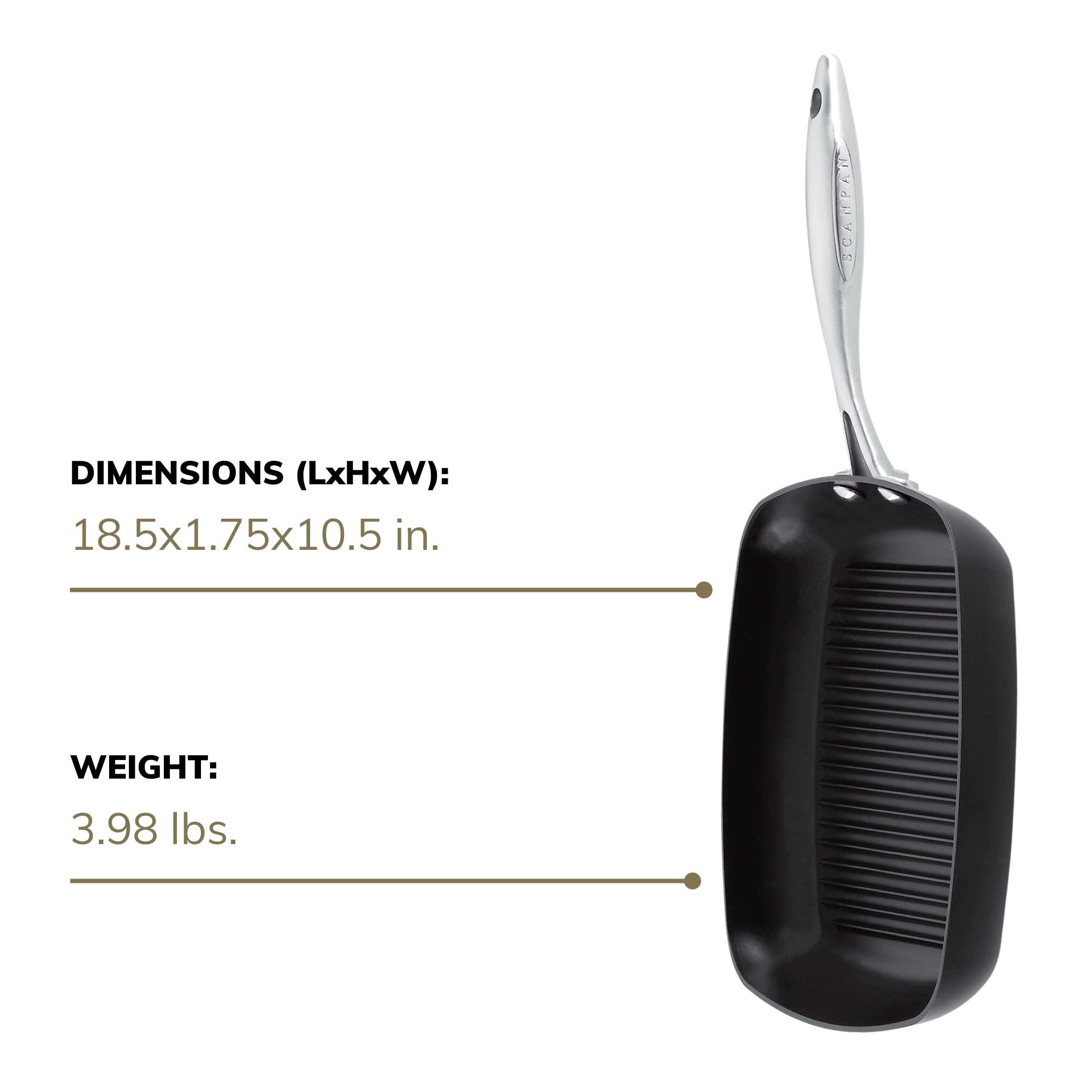 Scanpan SCANPAN Professional 10.5 Square Grill Pan - Easy-to-Use Nonstick Cookware - Dishwasher, Metal Utensil & Oven Safe - Made in Denmark