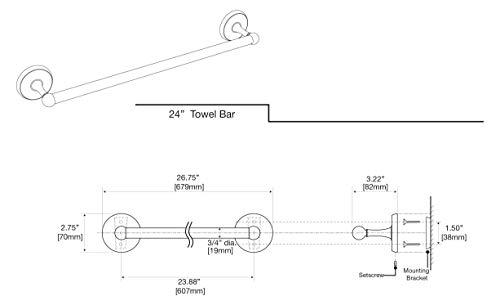 Gatco Gatco 5070 Designer II 24" Towel Bar, 24 Inch, Chrome