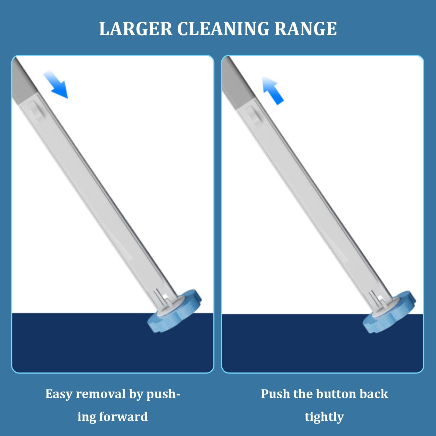 Pesoncarl Disposable Toilet Cleaning System Refills, 36PCS Toilet Brush Heads, Flat-Shape Portable Toilet Brush Replacement for Loo Bathroom, Blue, Toilet Cleaning Brush