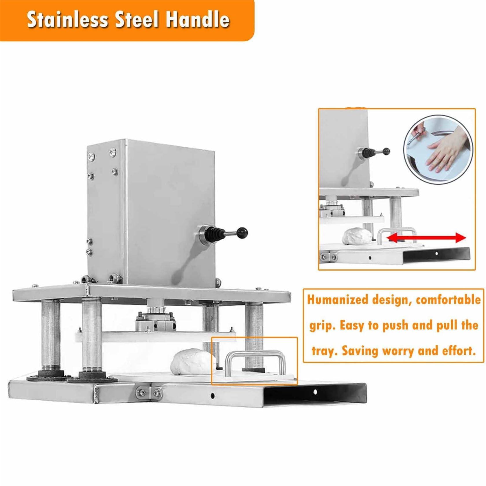 NYMFEA NYMFEA Pizza Dough Press Electric Pastry Machine Electric Tortilla Press 8.66\" Diameter Stainless Steel Commercial Pizza Dough Machine Tortilla Making