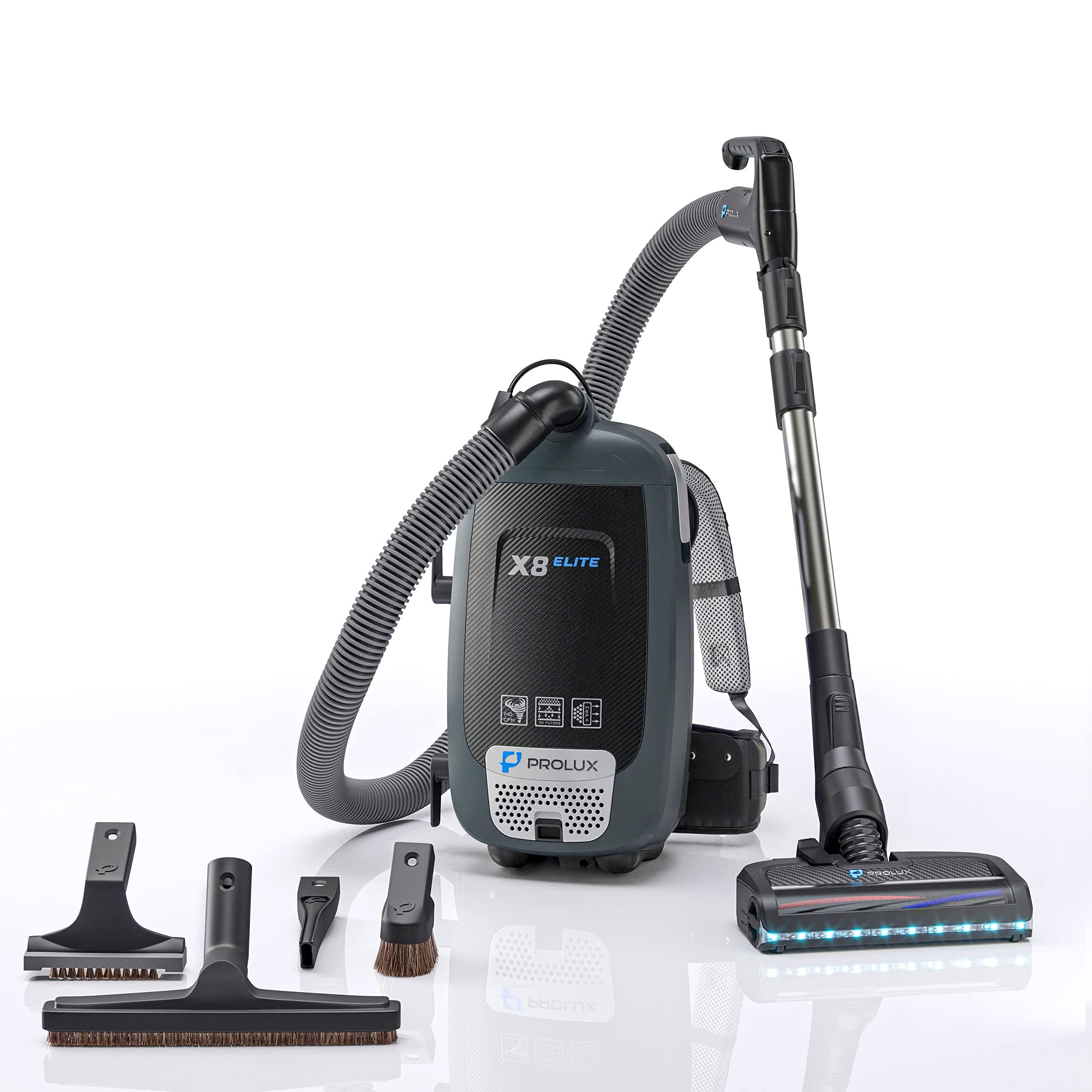 Generic Backpack Vacuum Canister W/Electric Powerhead Kit Black Abs Filter Lightweight