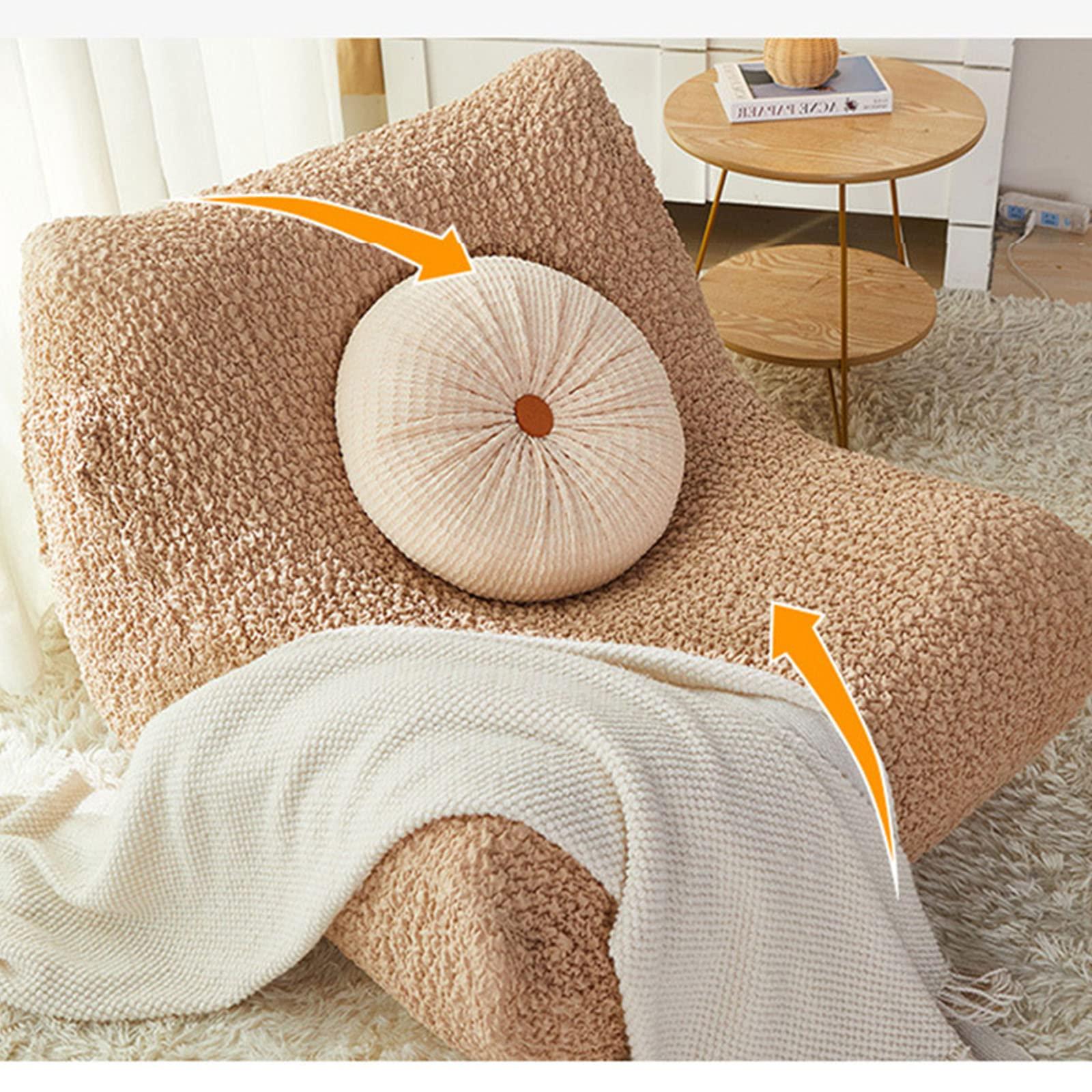 CAMZ Fireside Chair Cover, Stretch Armless Lounge Chaise Slipcover Lazy Floor Sofa Furniture Protector Lounge Chair Slipcover Decorative Bean Bag Couch Cover-G||Fireside Chair