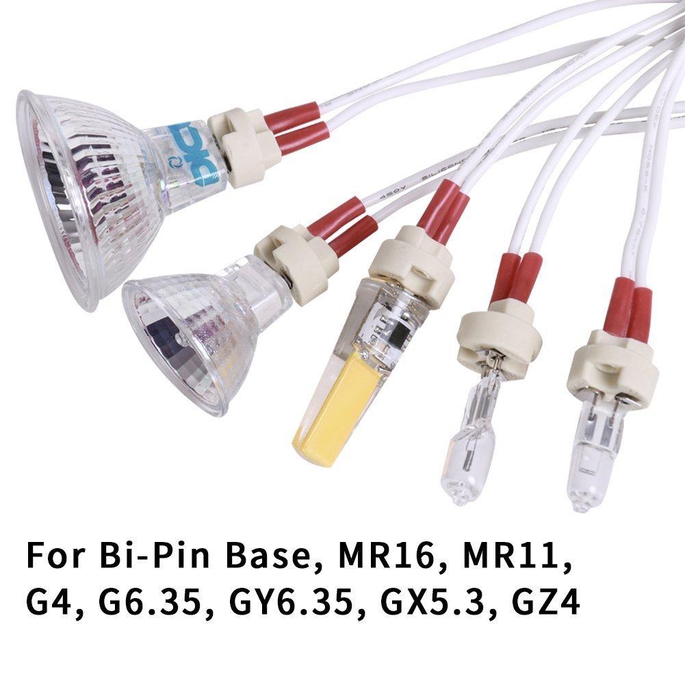 YiLighting Supplier (Pack of 10) Mini Bi-Pin Socket up to 75 Watts Ceramic Body for LED Halogen Light Bulbs with Base GU5.3, G4, MR11, MR16