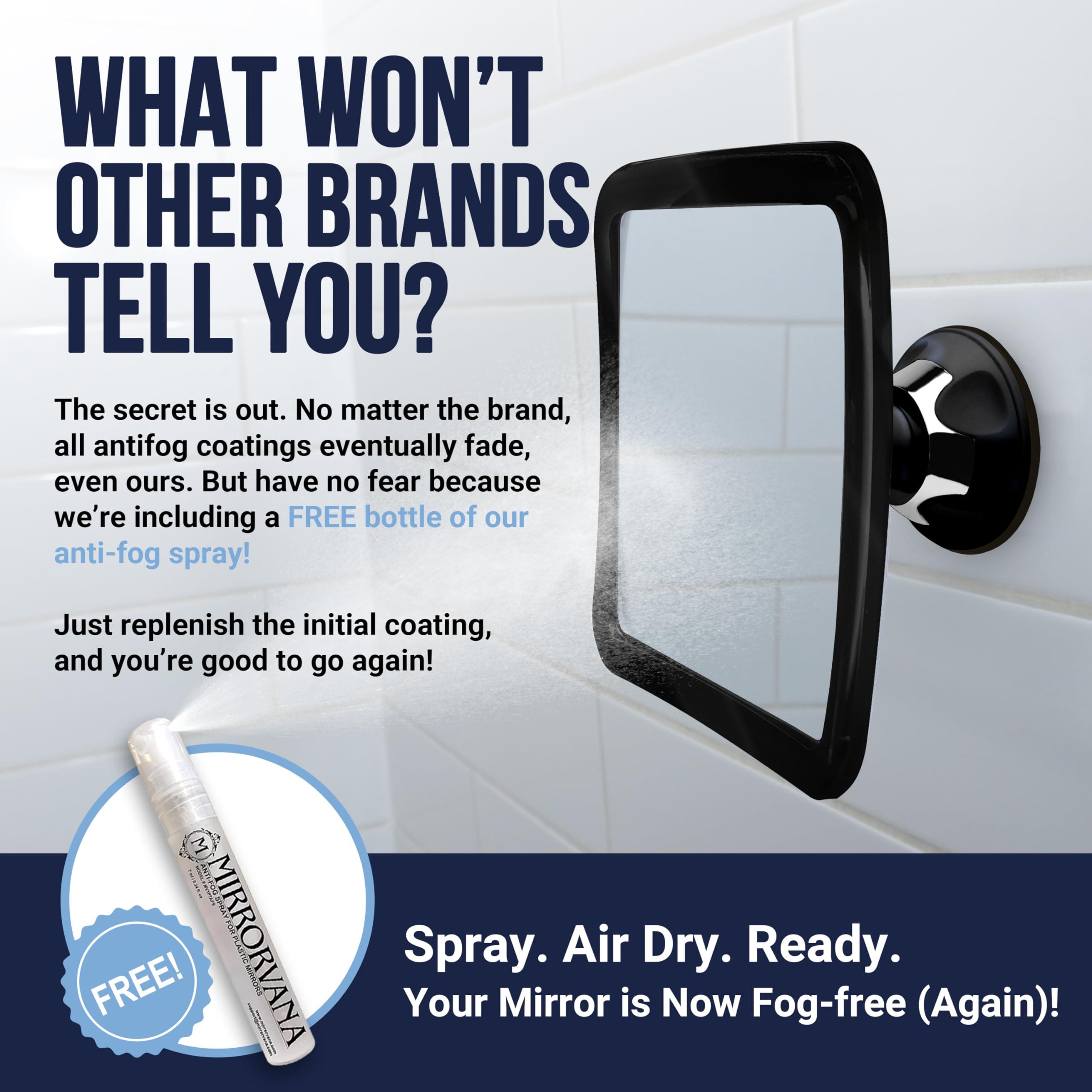 MIRRORVANA Fogless Shower Mirror for Shaving with Upgraded Suction, Shatterproof Surface and 360 Swivel & Fogless Shower Mirror for Shaving with Upgraded Suction, Anti Fog Shatterproof Surface Bundle