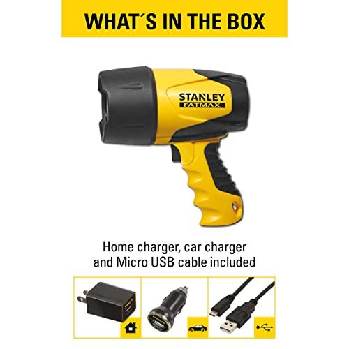 STANLEY STANLEY FATMAX FL5W10 Rechargeable 520 Lumen Lithium Ion Waterproof LED Spotlight Flashlight