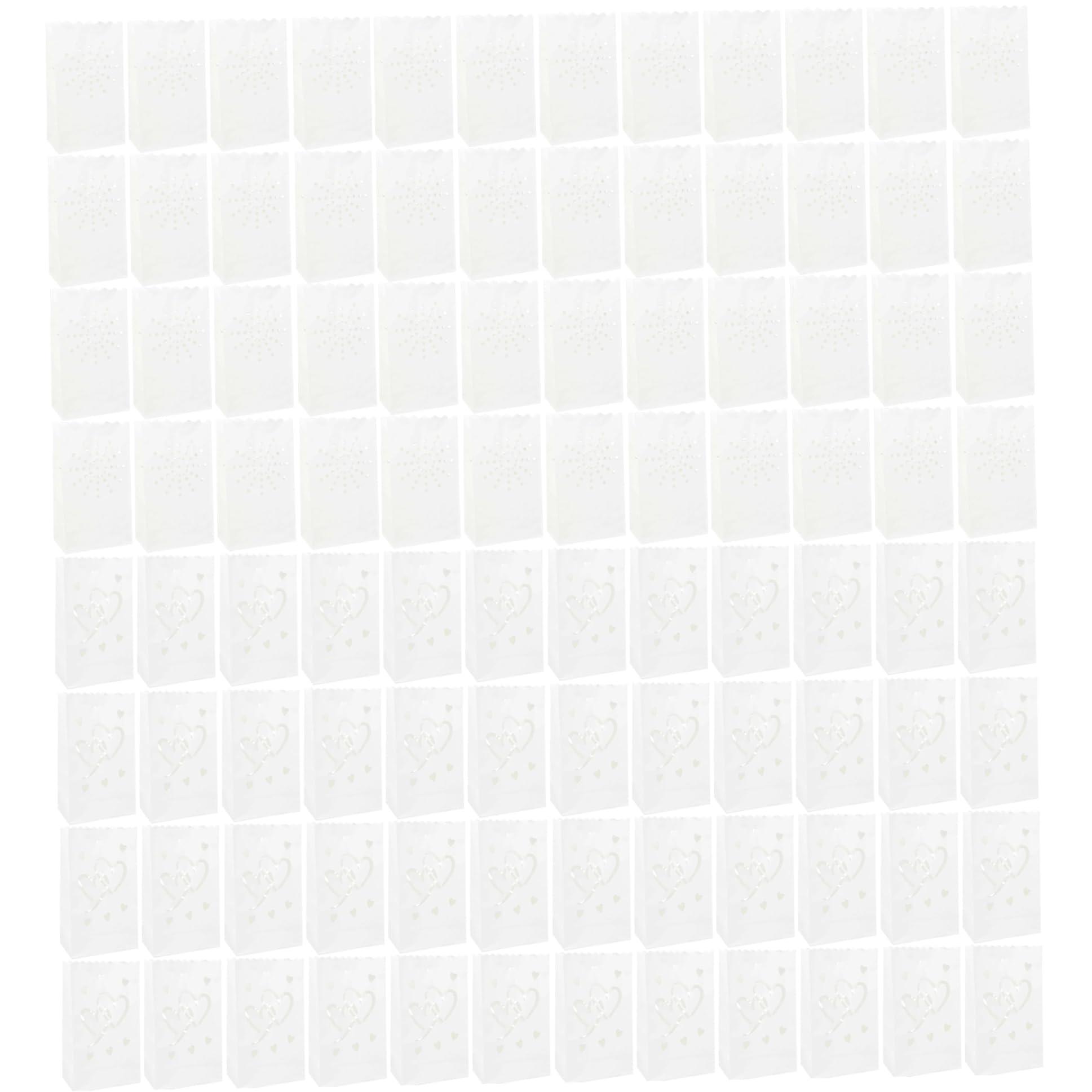 Kalastussaari Paper Lanterns, 50pcs Fire-Retardant Candle Luminary Bags, Sun-Shape Hollow-Out Tangled Lanterns, Reusable Paper Lanterns for Outside, Wedding, Halloween, Thanksgiving, Christmas Tangled Lanterns