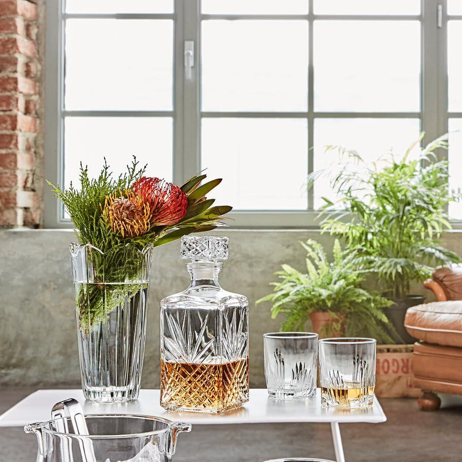 Bormioli Rocco Bormioli Rocco Selecta Collection Whiskey Decanter – Sophisticated 33.75oz Diamond Decanter With Starburst Detailing – For Whiskey, Bourbon, Scotch & Liquor