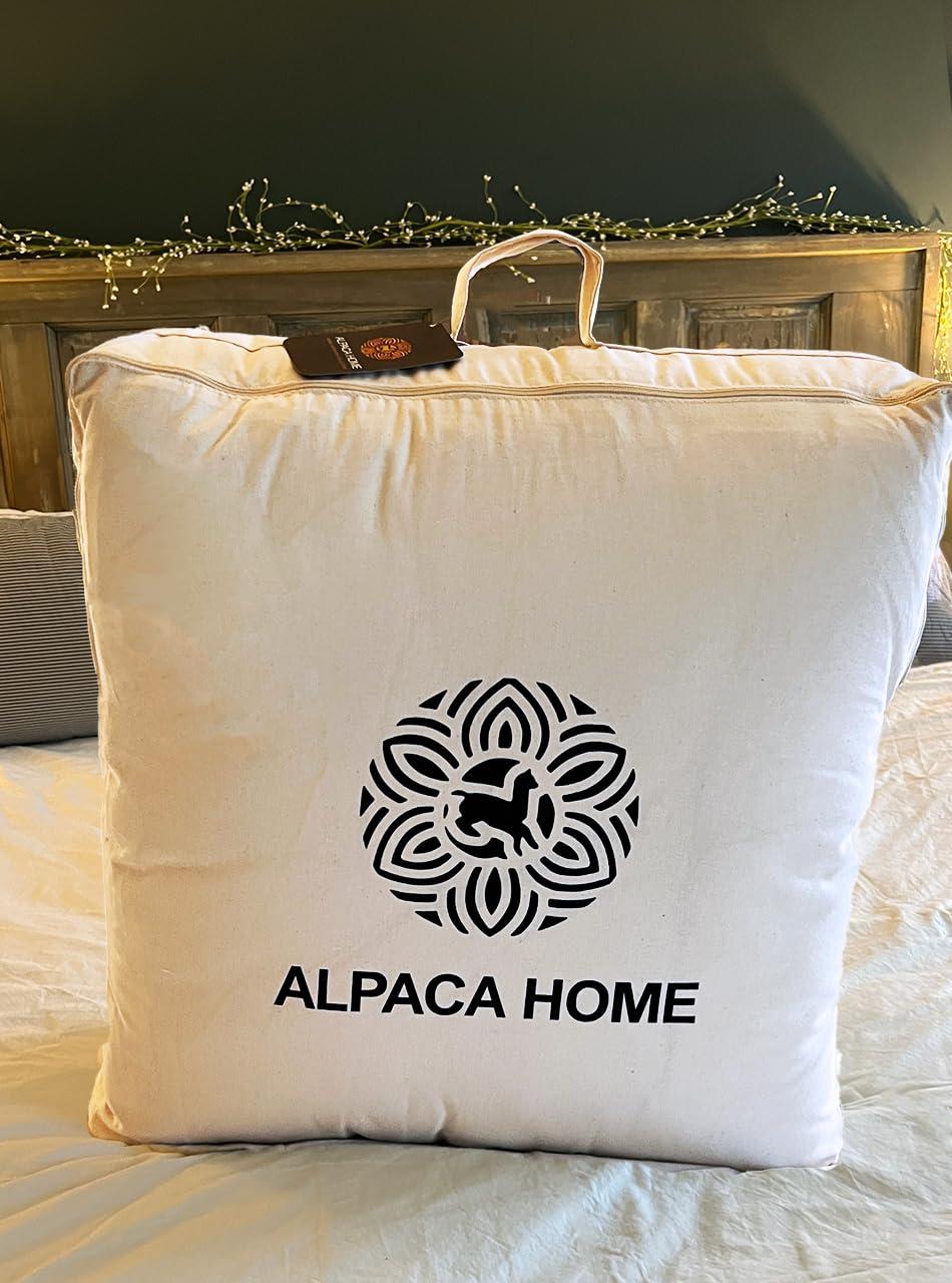 Alpaca Home Alpaca Duvet - Hypoallergenic Comforter/Down Alternative - 100% Alpaca Wool Filling with 100% Pima Cotton Casing | Regular Weight ~ New (Double/Queen)