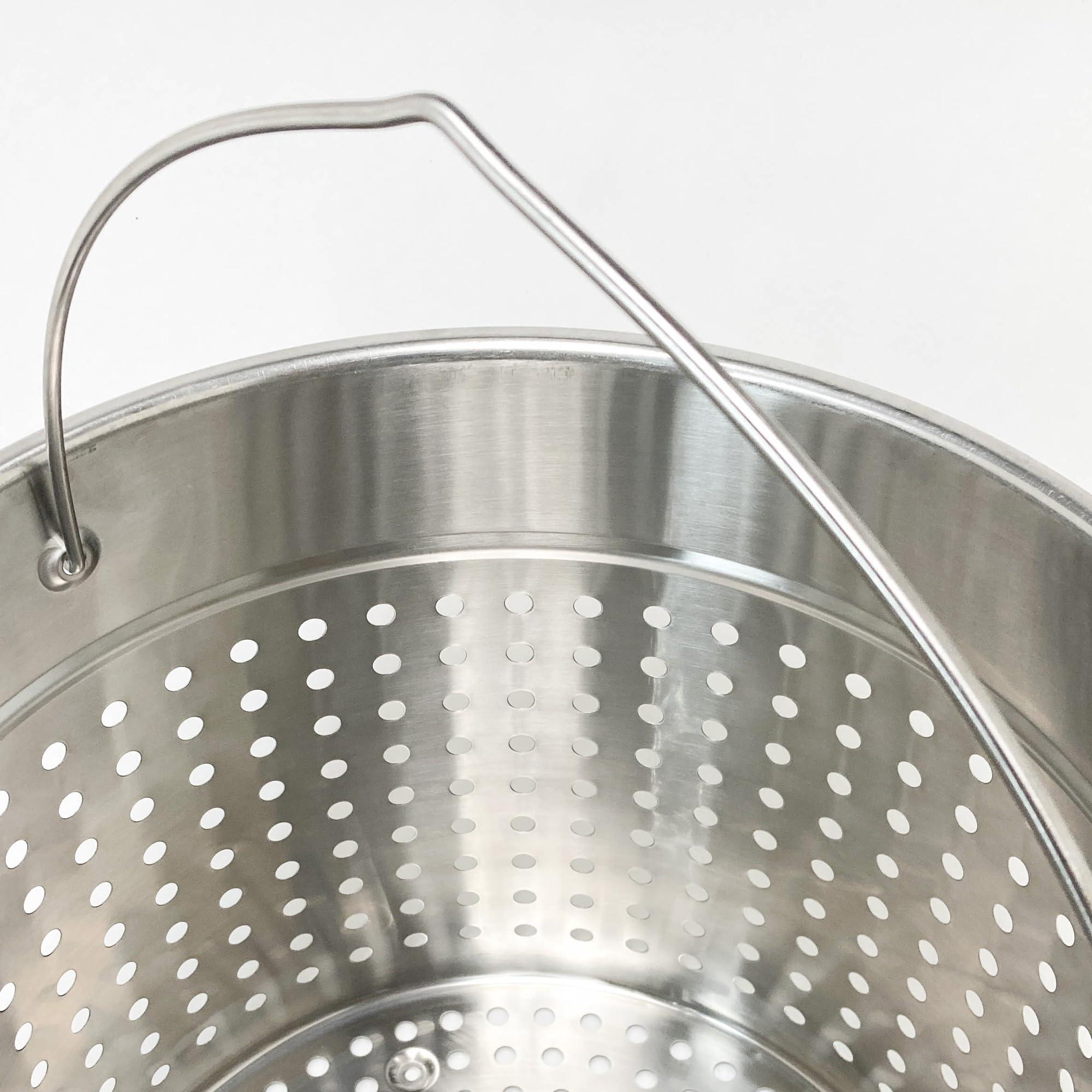 Bayou Classic Bayou Classic 1136 36-qt Stainless Stockpot w/Vented Lid and Stainless Perforated Basket Features Stainless Welded Handles Perfect For Steaming Boiling or Frying