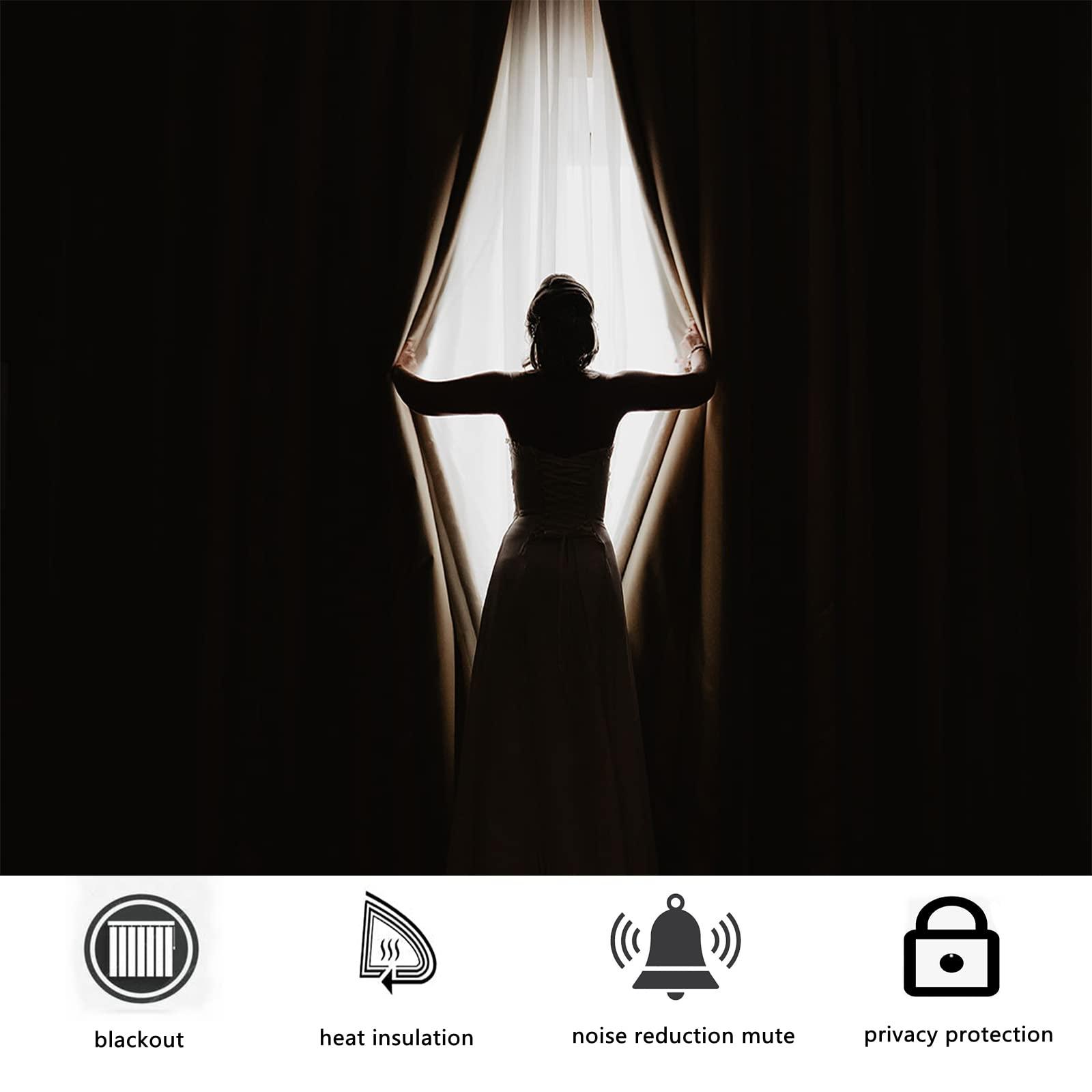 BHJKL Buffalo Plaid Elk Blackout Curtains, Rustic Red Black Window Treatment Set, 2 Panels 3D Printed Grommet Curtains for Room/Bedroom Heat Insulation Noise Reduction Drapes(63" Wx45 L)