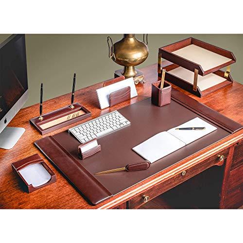 Dacasso Dacasso D3420 Classic Leather Desk Set, 10pcs, Chocolate Brown