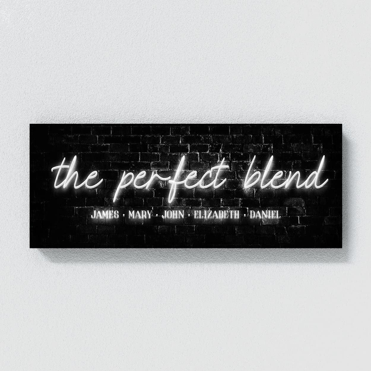 Sense Canvas Sense Canvas Personalized Perfect Blend Family Names Concrete Neon Custom Sign Canvas Art Blended Housewarming Last Name - Home Decor Wall Art Print Poster Painting X-Large 60x24 / 0.75\"