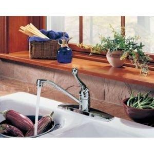 DELTA FAUCET Delta Faucet Classic Single-Handle Kitchen Sink Faucet, Chrome Kitchen Faucet, Kitchen Sink Faucet 3-Hole, Chrome 100LF-WF, 8.00 x 8.00 x 8.00 inches