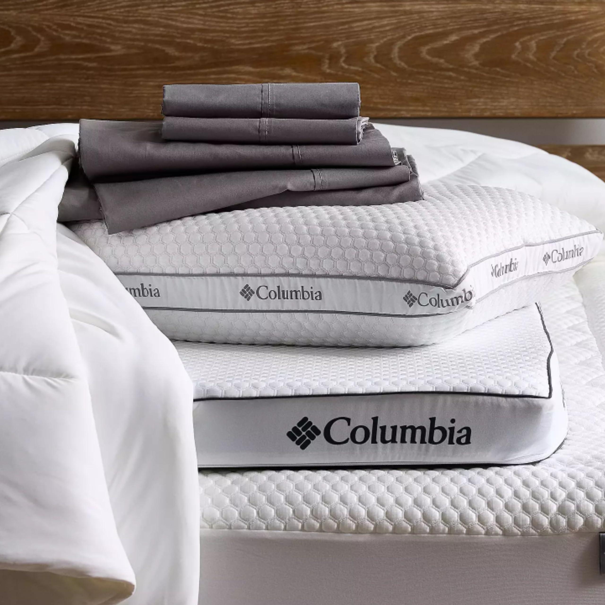 Columbia Columbia Comfort Ice Fiber Side Sleeper Down Alternative Bed Pillow with Polyester Fiberfill, Supportive and Cozy Instant Cooling Double Sided Breathable Cover, White, Standard/Queen Pack of 1