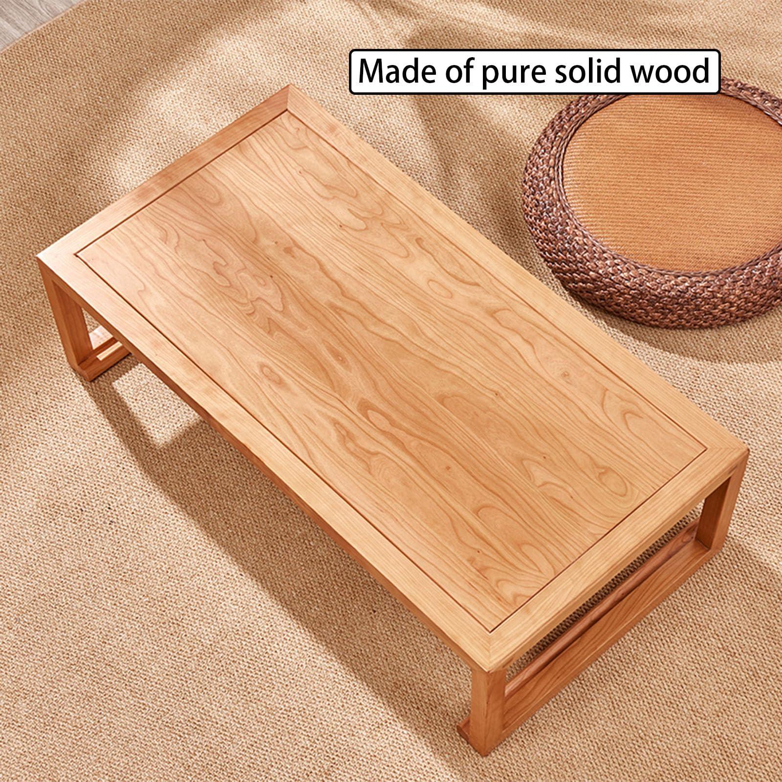 LXURY LXURY Low Height Coffee Table, Japanese Tea Table, Japanese Table for Floor Sitting Dining, Suitable for Tea Room, Balcony, Living Room, 100*50*38cm