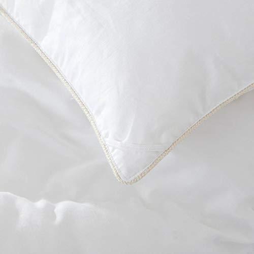 Grandeur Linens Egyptian Bedding King Size Luxurious 1200 Thread Count Goose Down Alternative Comforter, 100% Egyptian Cotton Cover, Solid White Color, 750 Fill Power, 50 Oz Fill Weight