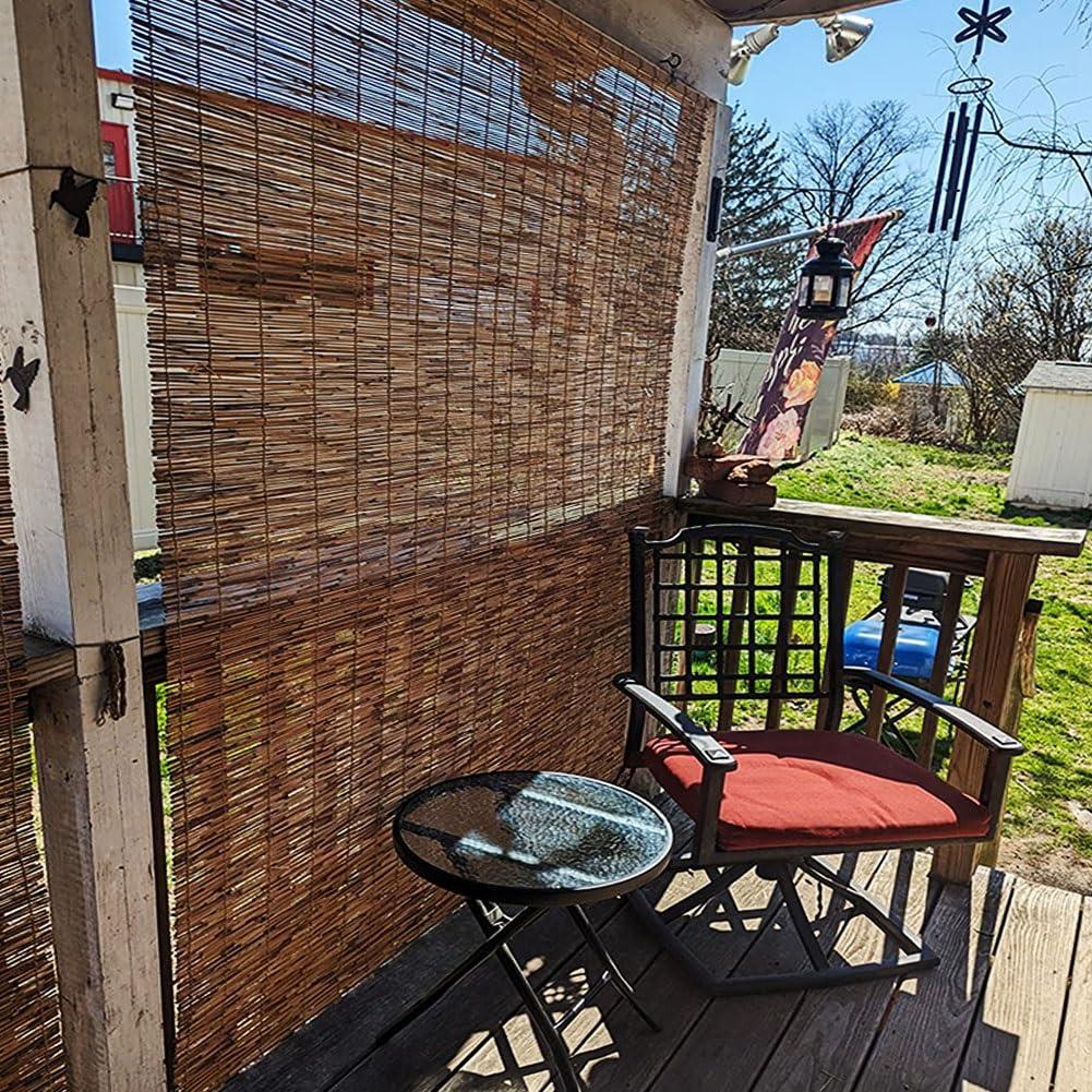 HomeLoft Basics Bamboo Shades Blinds 70% Bamboo Roller Blinds for Outdoor Indoor Privacy Shades Roman Curtain Natural Bamboo Window Shade Patio Roll Up Blind W 24" 34" 36" 46" 48" 52" 54" 58" 60" 72" Cordless (Size