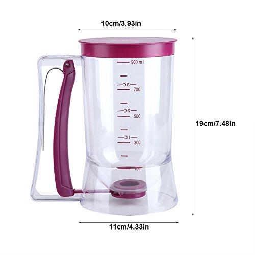 Yosoo Yosoo 900ml Batter Dispenser, Pancake Cupcake Baking Tool, for Cupcakes, Muffins, Creeps Cakes, Waffles, Pour Dough Evenly with Measuring Label