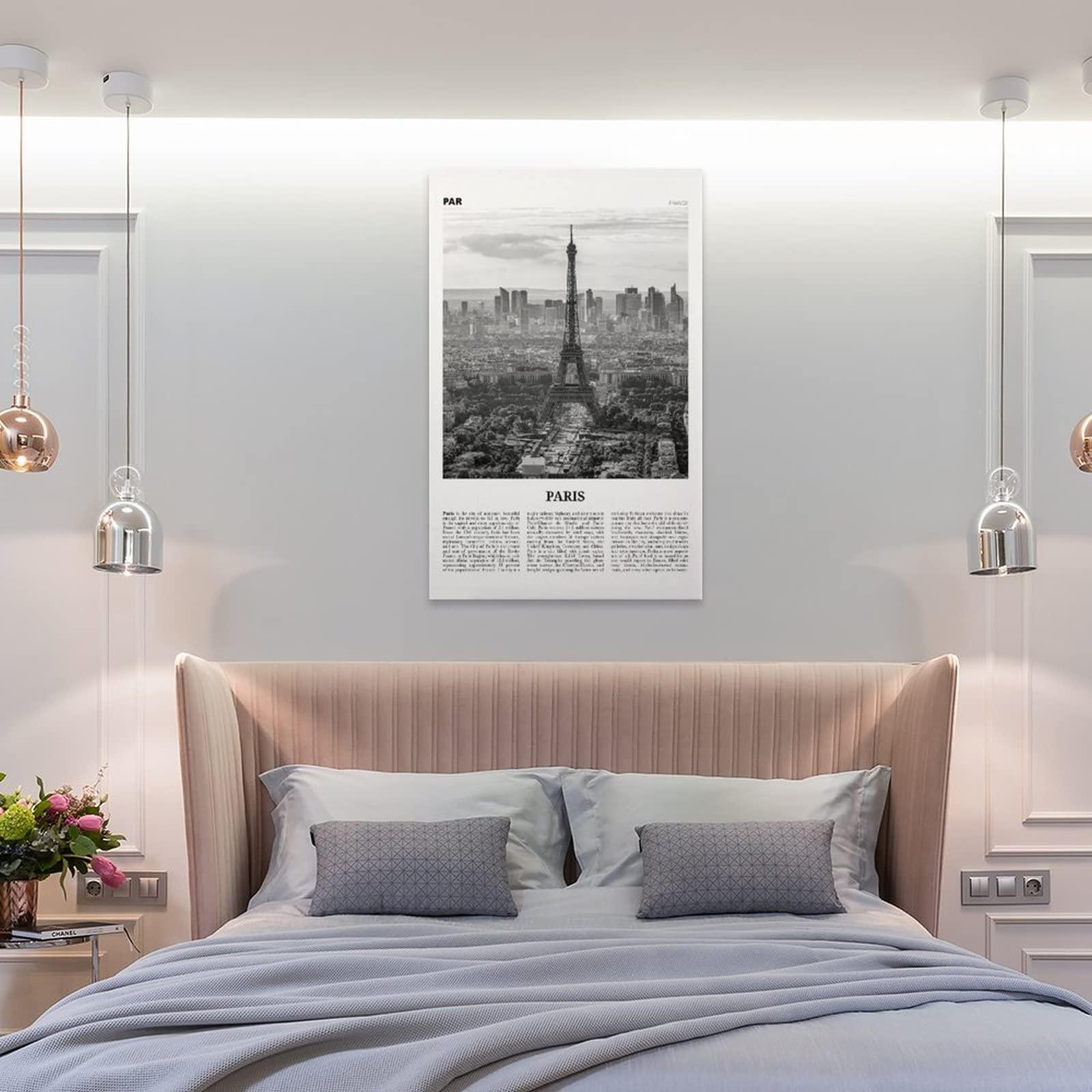 chenyingyi9996 Paris Print Black And White, Paris Wall Art, Paris Poster, Paris Photo, Paris Wall Dcor, Paris Map, Poster Decorative Painting Canvas Wall Art Living Room Posters Bedroom Painting 24x36inch(60x90cm)