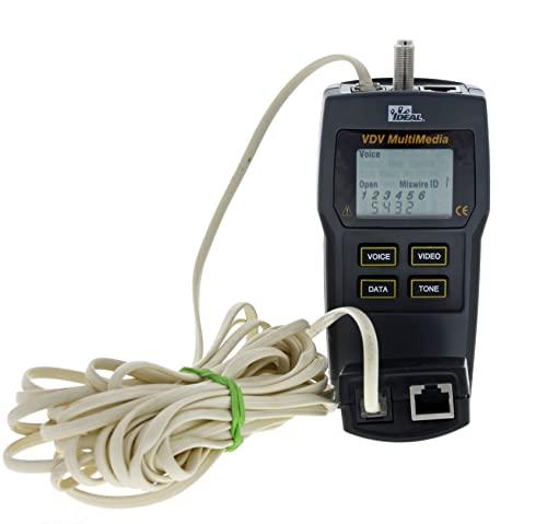 Ideal Industries IDEAL INDUSTRIES INC. 33-856 VDV Multimedia Voice/Data/Video Wiremap Tester, Electrical Tester for CAT3/5e/6/6A, RG-59/6/ 6 Quad Cables, 1 Tester