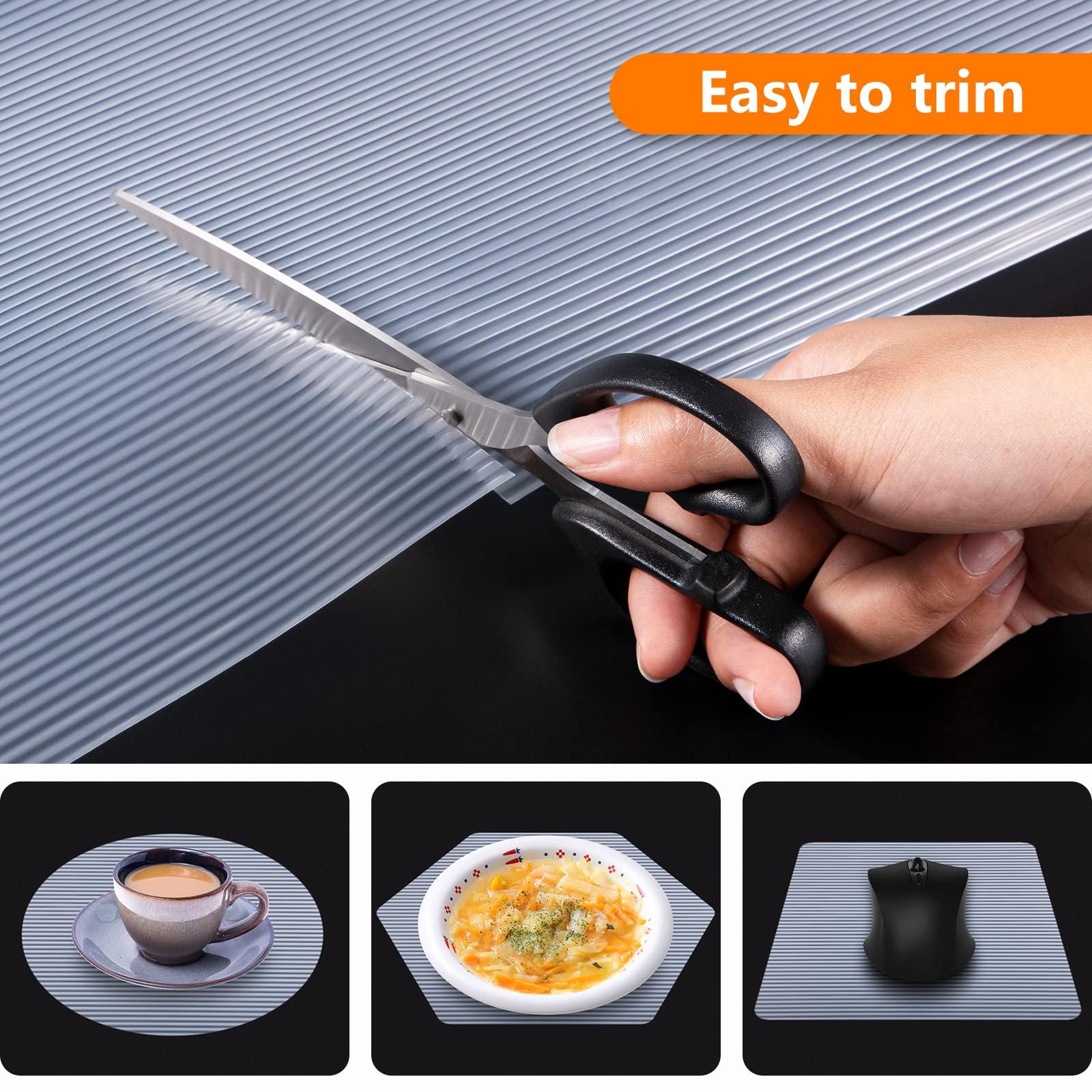 Smartshelf Shelf Liners for Kitchen Cabinets Non Adhesive Drawer Liner EVA Material Cupboard Mat Waterproof Refrigerator Mats Washable Fridge Liner for Cupboard and Desks Clear Shelf Liner 11.8 x 393.7 Inches