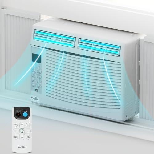 mollie mollie 6000 BTU Window Air Conditioner, ac window unit with Washable Filter, Remote, Dehumidifier, Fan, Cools Up to 250 Square Feet, 115V/60Hz