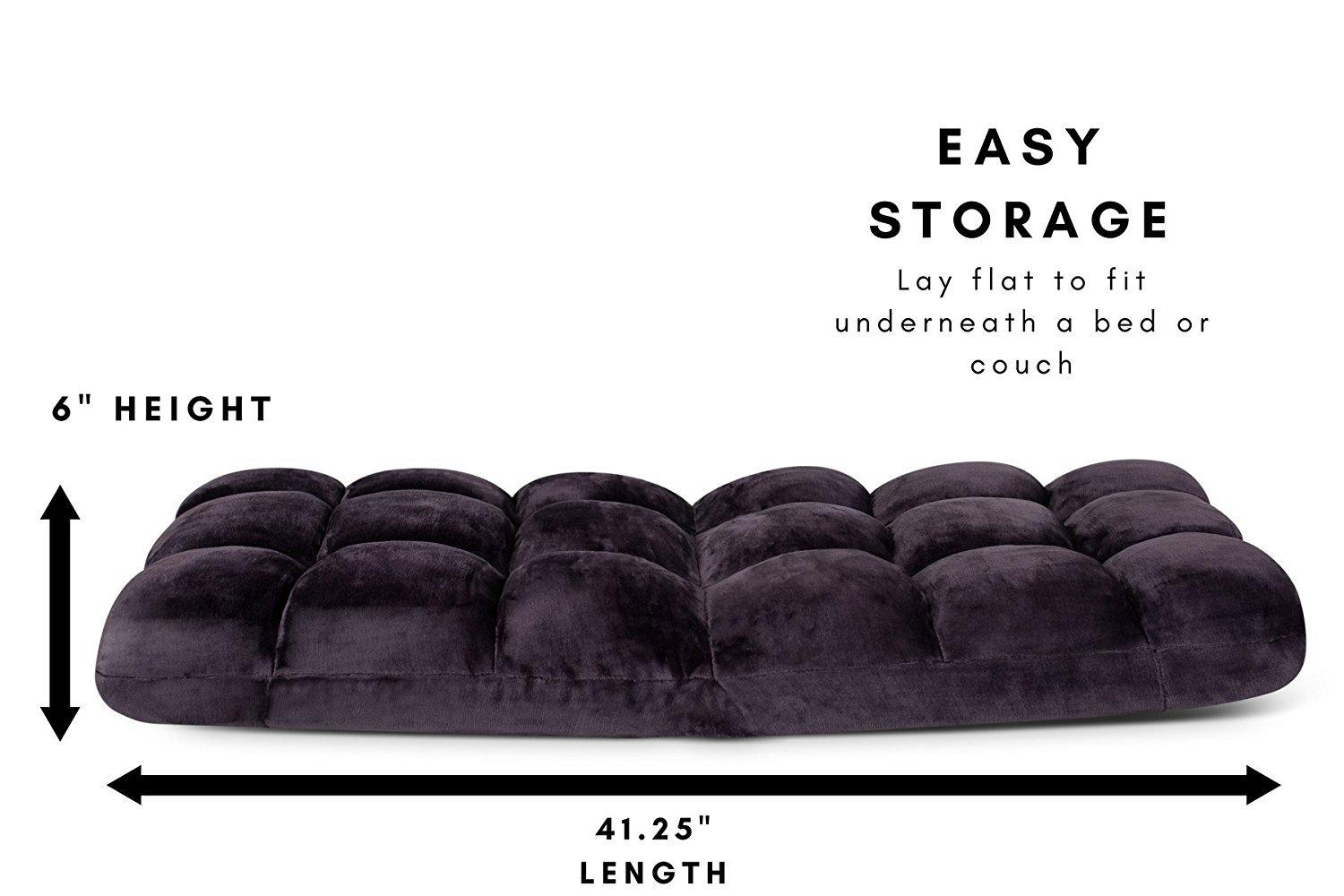 BIRDROCK HOME BIRDROCK HOME Adjustable Memory Foam Floor Chair - Ideal for Gaming, Reading, Meditation - Comfortable and Versatile - Suitable for Kids and Teenagers - Comfy Foldable Floor Seat - Eggplant