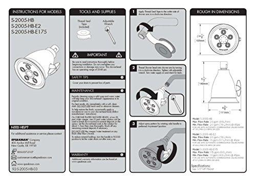 Speakman Speakman S-2005-HB-BC Hotel Anystream High Pressure 2.5 GPM Adjustable Shower Head, Brushed Chrome