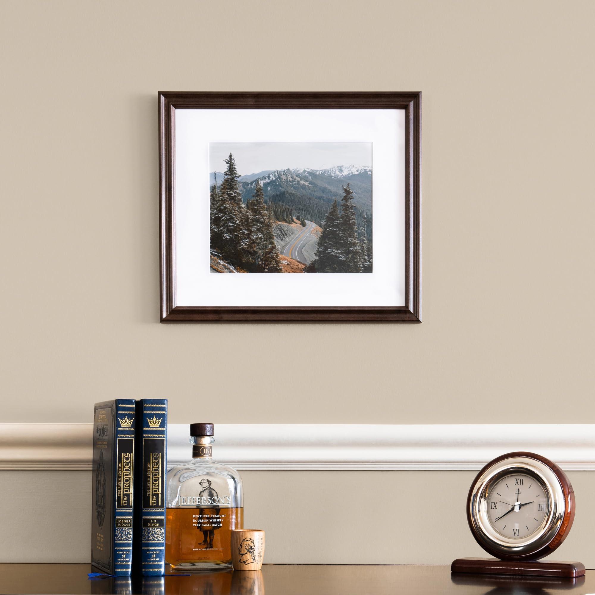 ArtToFrames ArtToFrames 12x14 Inch Brown Picture Frame, 3 - Pack, This 1.00 inch Custom Wood Poster Frame is Walnut, Comes with Regular Glass (Frame_Pack_3_0066-60823-YWAL-12x14)