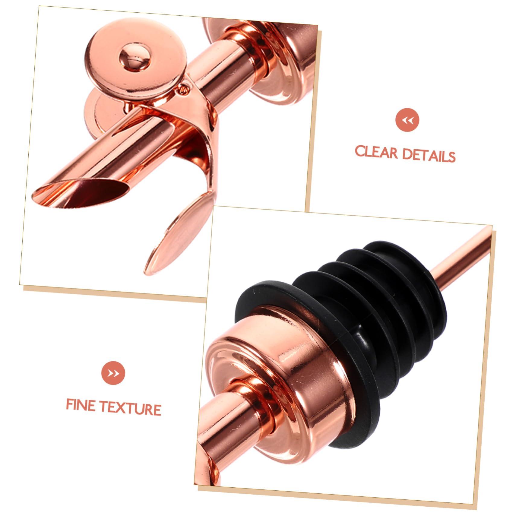 DECHOUS DECHOUS 1 Set Household Pour Spouts Olive Oil Cleaning Brush Portable Pour Spouts Oil Dispenser Spout Bottle Pourers for Spirits Kitchen Supplies Stainless Steel Oil Pourer