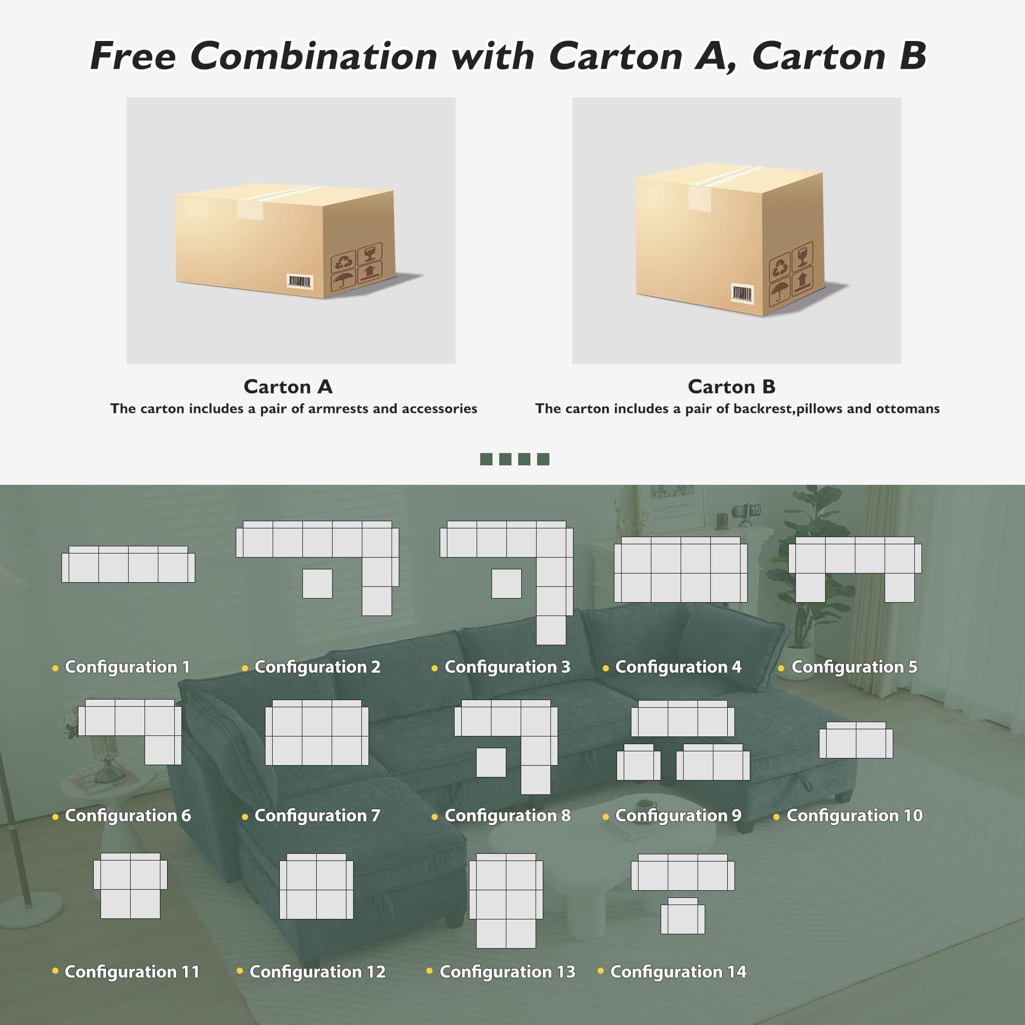 YMXLTD YMXLTD Sectional Couch with Storage, Modular Sectional Sleeper Sofa Cama Moderno Sets for Home Living Room, Lounge Sofa Couch Sectional Convertible for Bedroom, Office - Cloud Couch/Navy Blue Couch