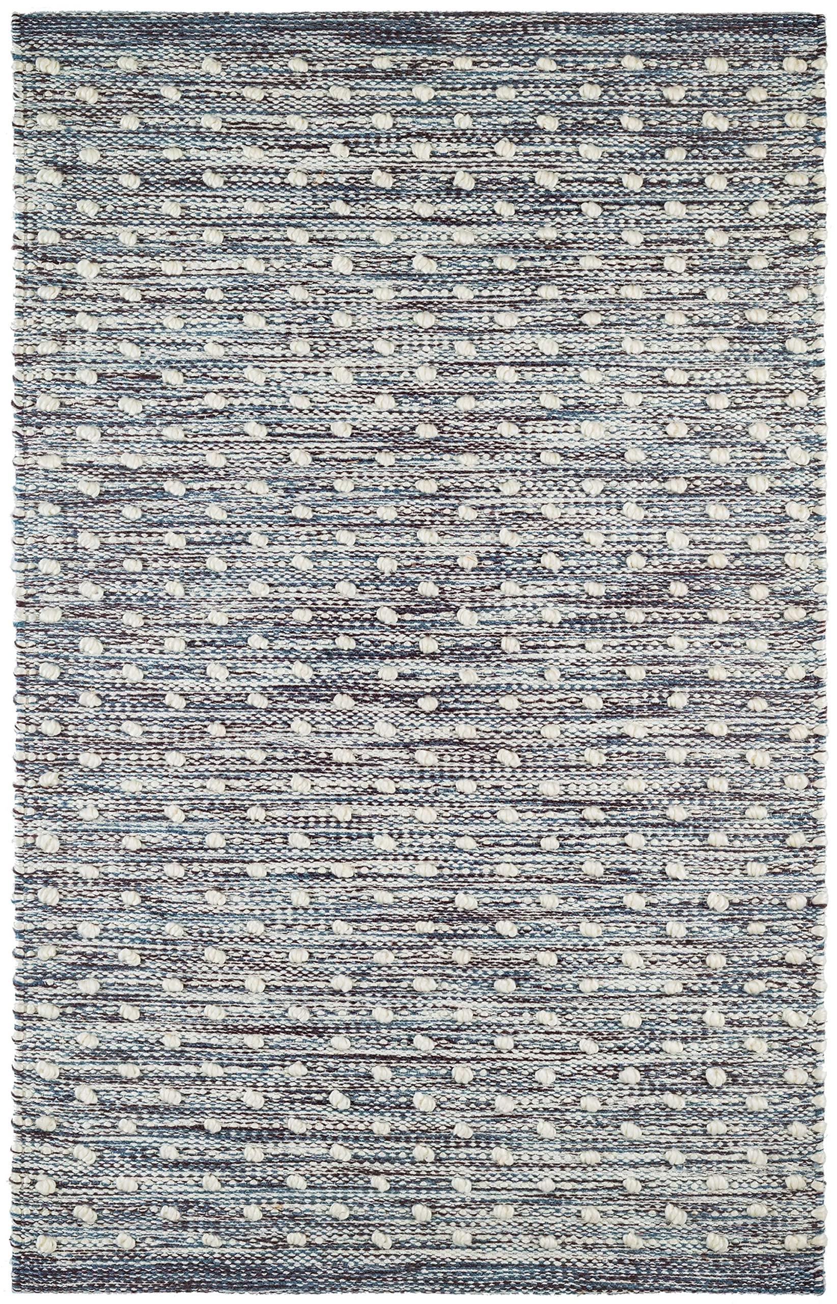 Dash & Albert Dash and Albert Hobnail Blue Handwoven Indoor/Outdoor Rug, 3 X 5 Feet, Blue Geometric Pattern