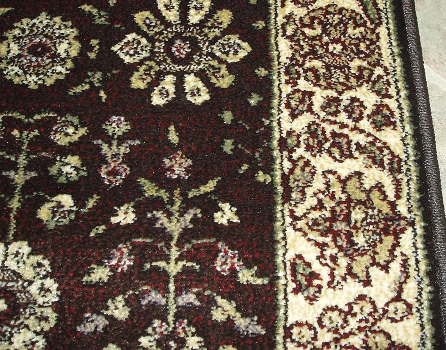 Rug Depot Rug Depot 152911 Rizzy Sorrento SO3331 Brown Traditional Hall and Stair Runner - 26\" Wide Hallway Rug Runner - Custom Sizing - Brown Background - Choose Your Length - 26\" x 40 feet