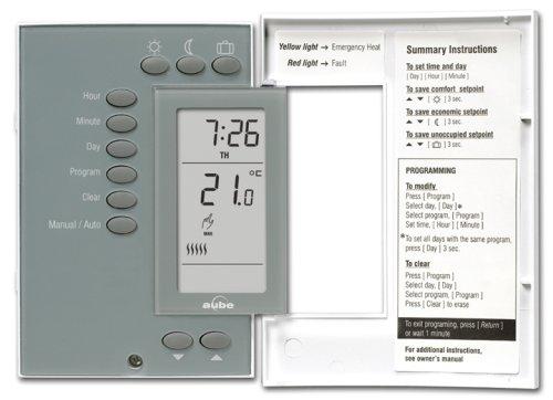 Honeywell Home Honeywell Home Aube TH140-28-01-B Hydronic Heating 7-Day Programmable Thermostat,White and Gray
