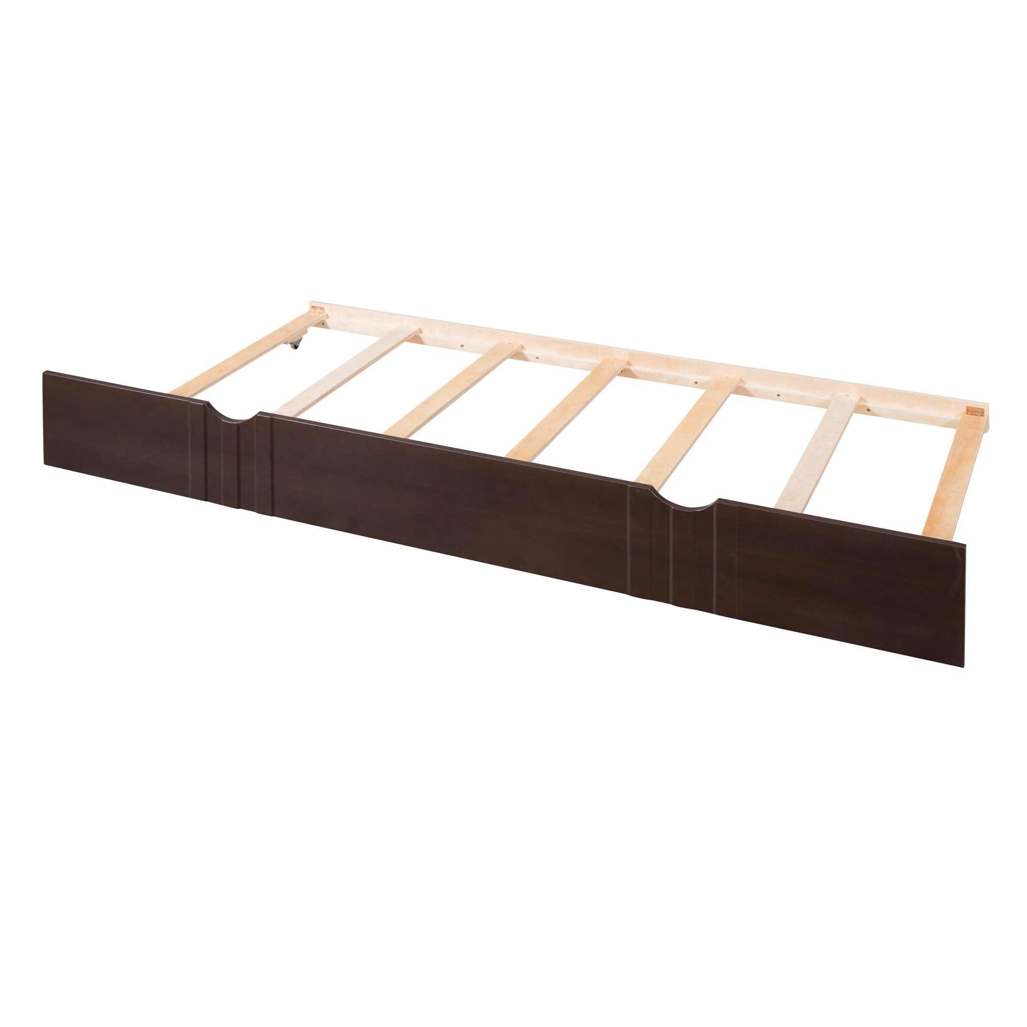 bedframe Full Size Daybed with Twin Size Trundle - Espresso Finish, Solid Wood Bed Frame, Space-Saving Design for Comfortable and Versatile Sleeping Options