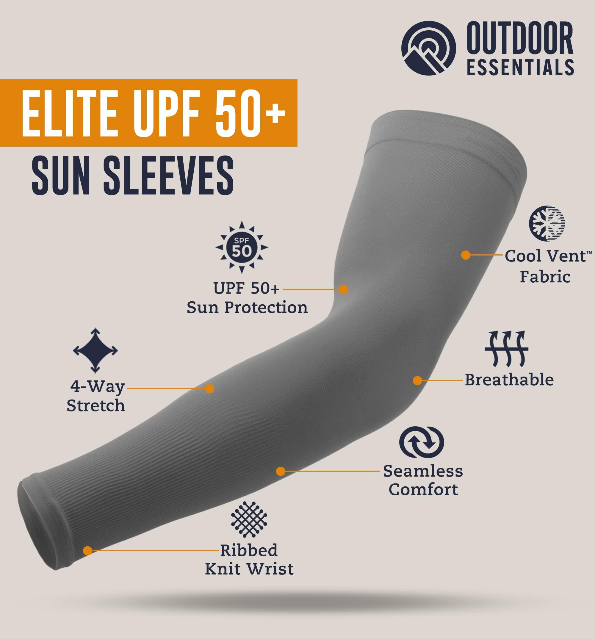 Outdoor Essentials OutdoorEssentials UV Sun Protection Arm Sleeves - Compression Arm Sleeve, UV Arm Sleeves for Men,Women - Sports Cooling Sleeves, Baseball, Golf