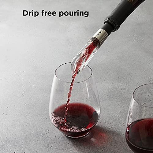 Rabbit Rabbit Wine Aerator and Pourer, 1.1 x 1.1 x 5.2 inches, Clear/Stainless Steel