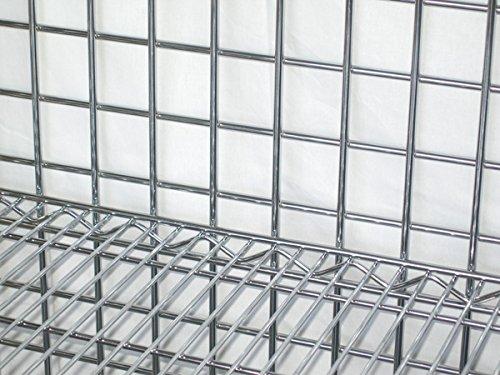 Omega Omega Wire Security Cart Grade NSF Listed Metal Wire Mesh Storage Warehouse Grocery Store Restaurant Chrome Security Cage with 4 Interior Shelves 24" Deep x 48" Wide x 69" High, 1200 LBs Capacity