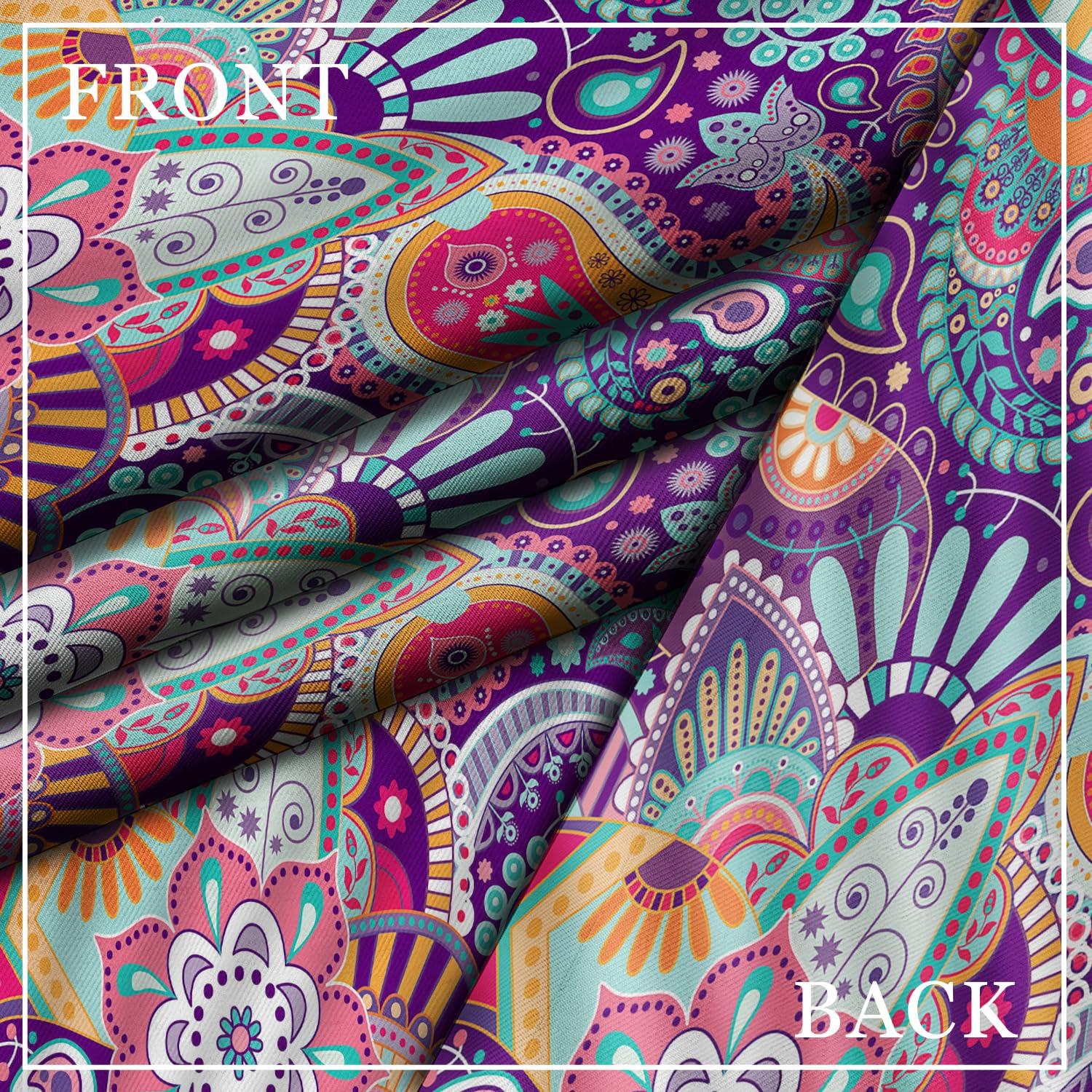 Vfrtgbnhy Vfrtgbnhy Paisley Blackout Curtains, Thermal Insulated Drapes for Bedroom/Living Room/Kitchen, Flowers Pattern Rod Pocket Fabric Window Curtain 2 Panel Set, 36 Width x 54 Length