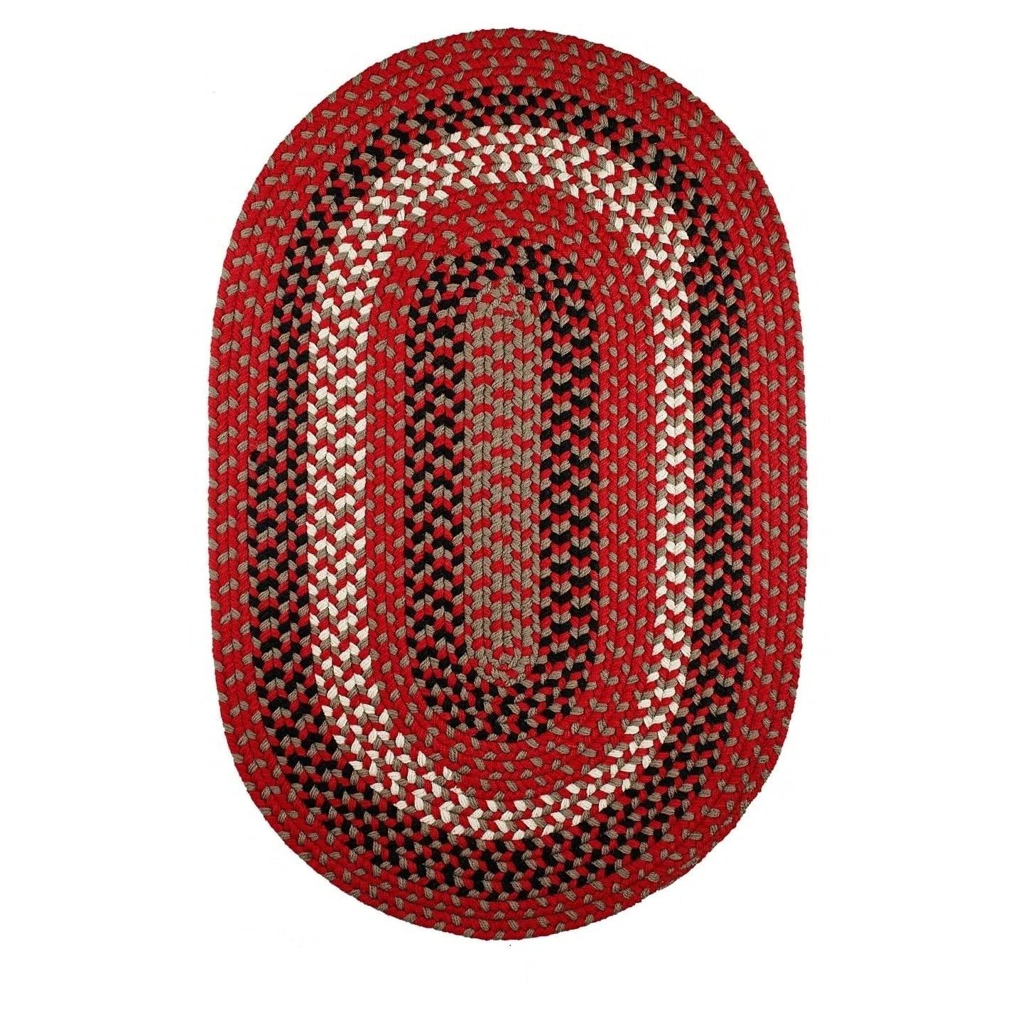 Rhody Rug Rhody Rug Mission Hill Indoor/Outdoor Braided Area Rug High Traffic Sage Green 2' x 3' Oval Reversible 2' x 3' Accent, Outdoor, Indoor Entryway Oval