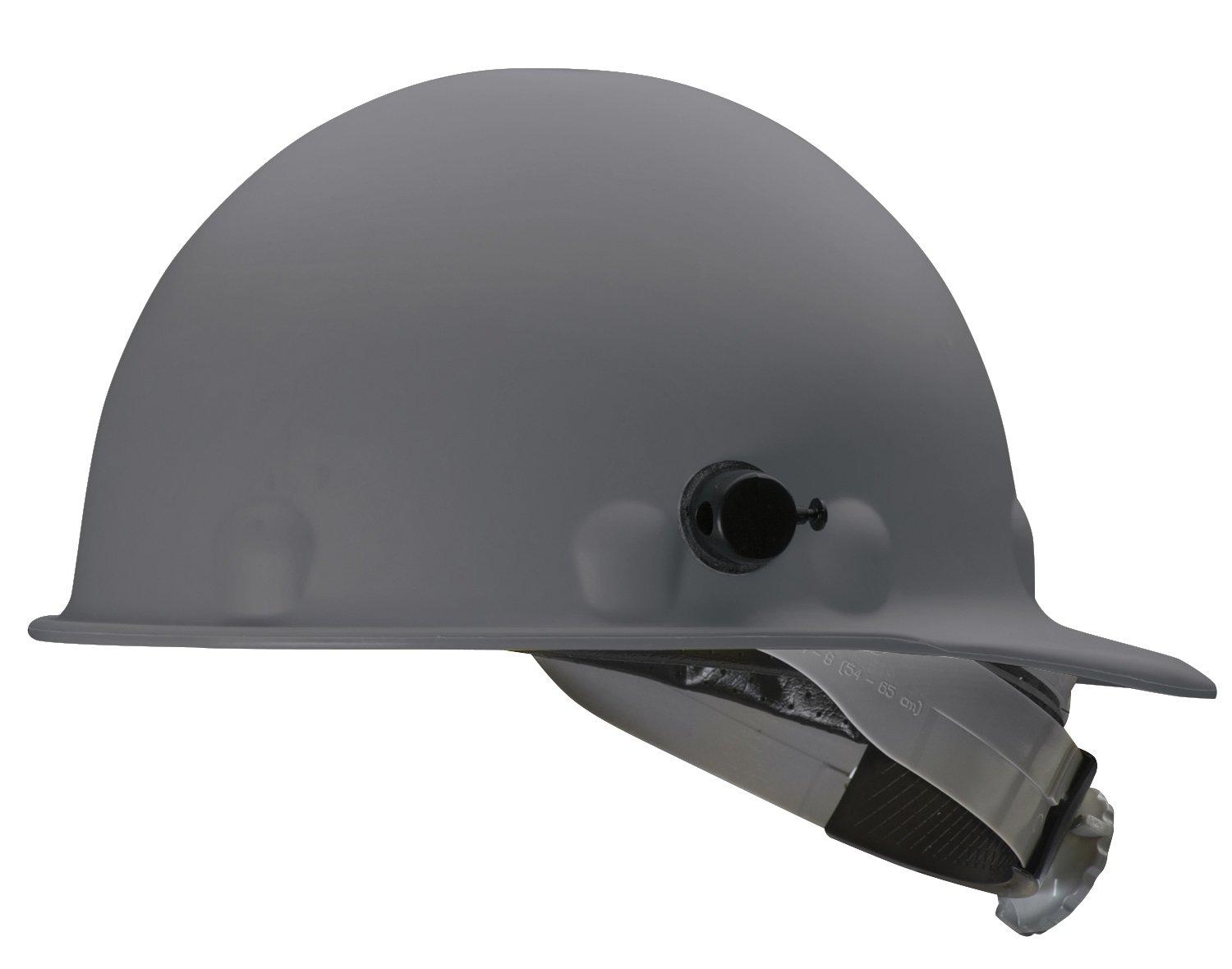 FIBRE-METAL Fibre-Metal by Honeywell P2HNQSW09A000 Super Eight Swing Fiber Glass High Heat Cap Style Hard Hat with Quick-Lok, Grey, Medium