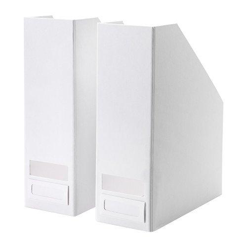 IKEA Set of 2 Ikea Tjena Magazine File Organizer Storage (White)