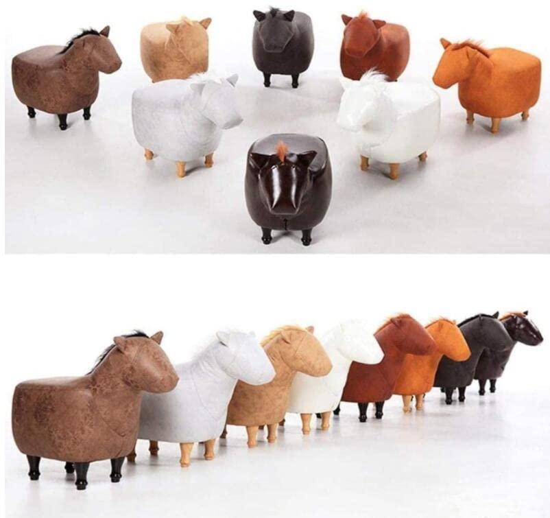 QQXX QQXX Ottoman Animal Footstool Cushion,Artificial Leather Horse Animal Storage Stool,Sofa Bench,27\"seat Height Shoes Changing Stool,with Solid Wood feet - Nursery,Bedroom,Game Room and Living Room fu