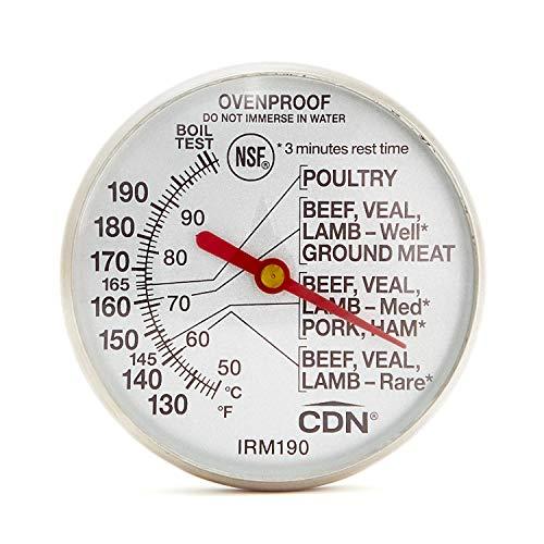 CDN CDN ProAccurate® Instant Read Meat Thermometer for Precise Ovenproof Poultry Cooking, 1.75" Dial (IRM190)