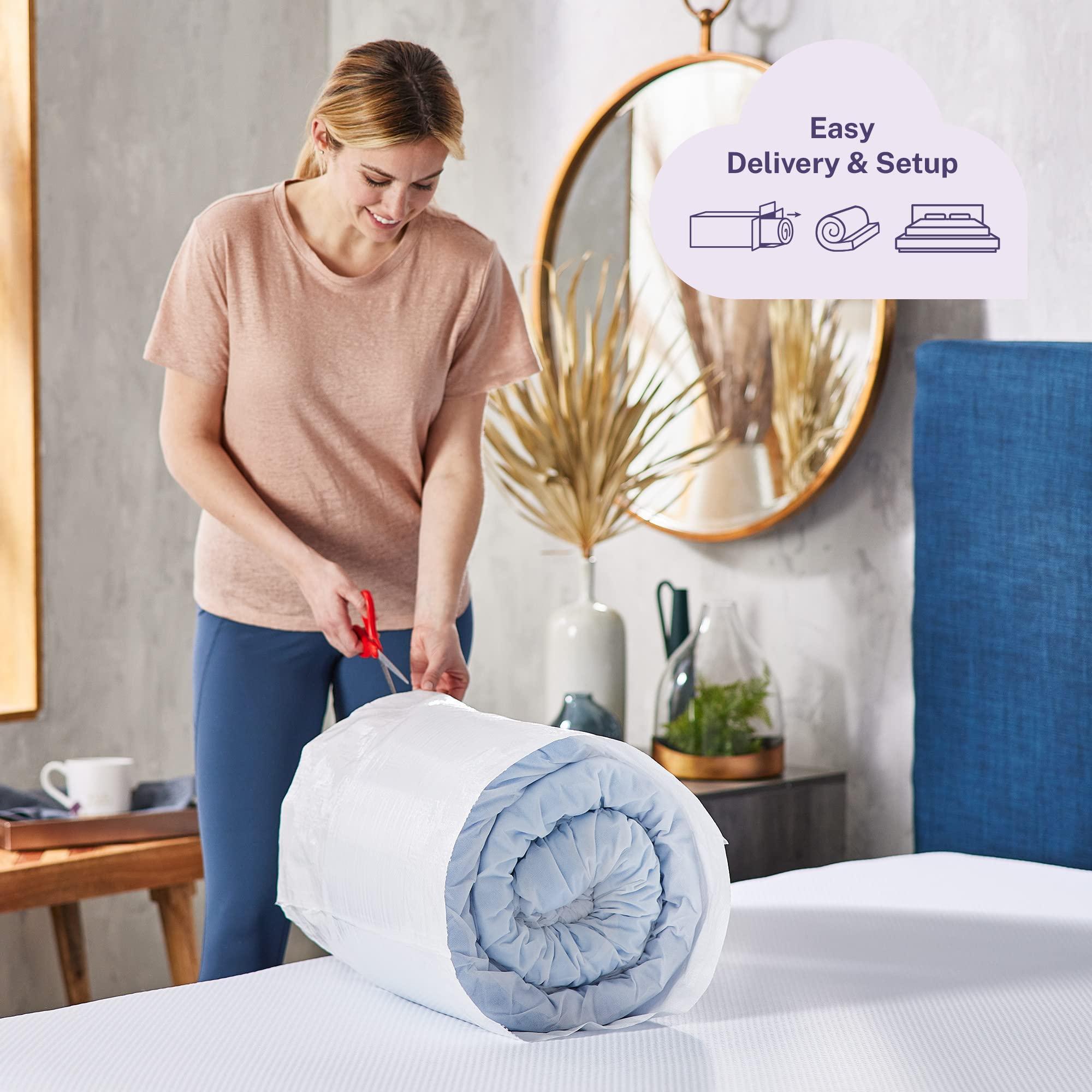 Sleep Innovations Sleep Innovations Cooling Comfort Gel Memory Foam Dual Layer Mattress Topper, 4 Inch, Twin Size, Pillow Top Cover