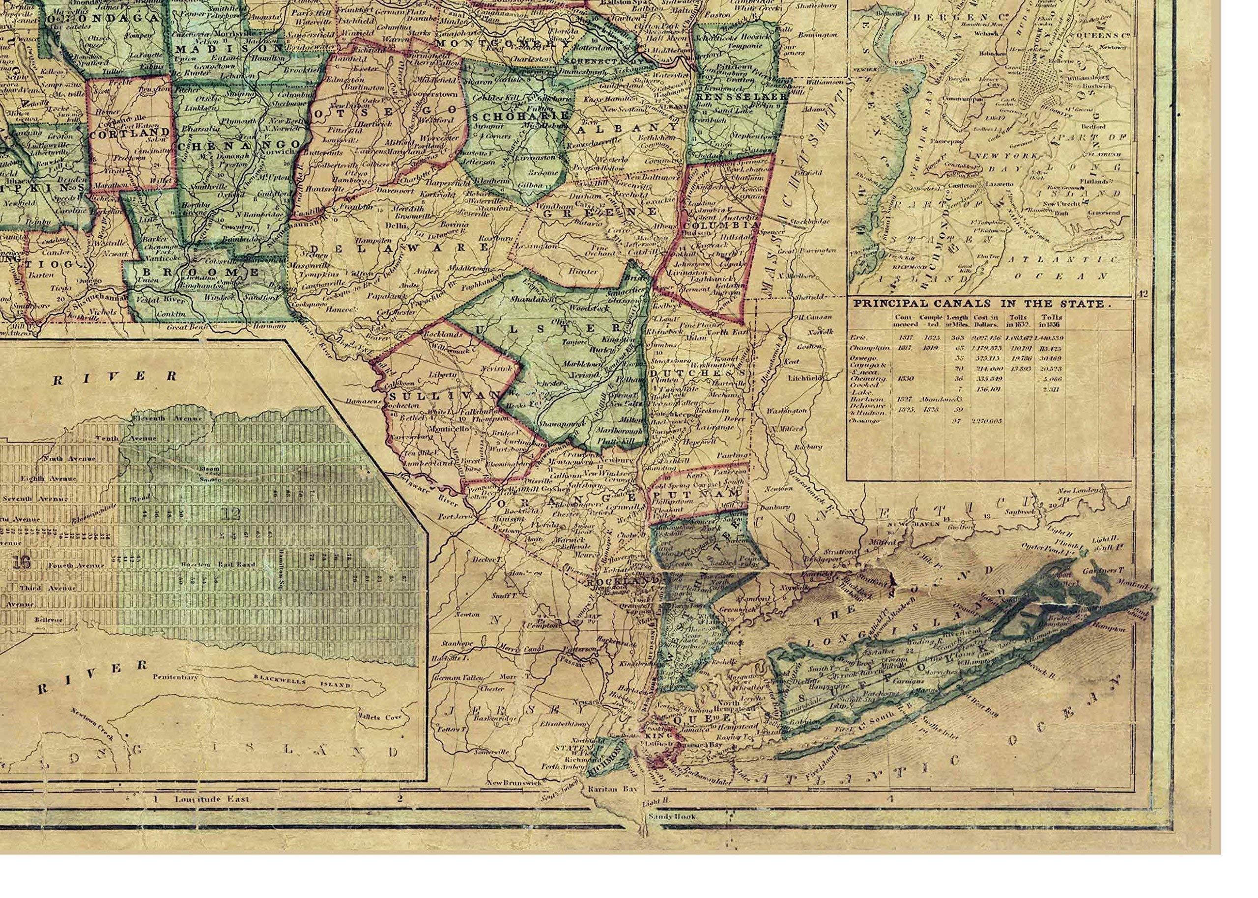 Generic New York State 1849 Map - Ensigns & Thayer Reprint