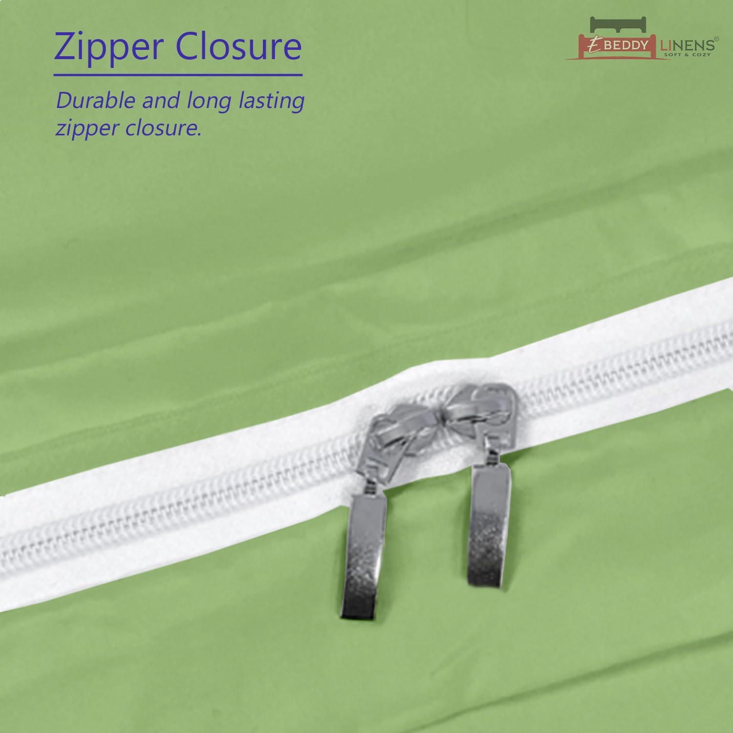 eBeddy Linens eBeddy Linens Pinch Pleated Pintuck Duvet Cover Set Full 80x90 Inch 100% Microfiber Soft and Breathable 3 Pieces Premium Comforter Cover Zipper Closure & Corner Ties, Moss