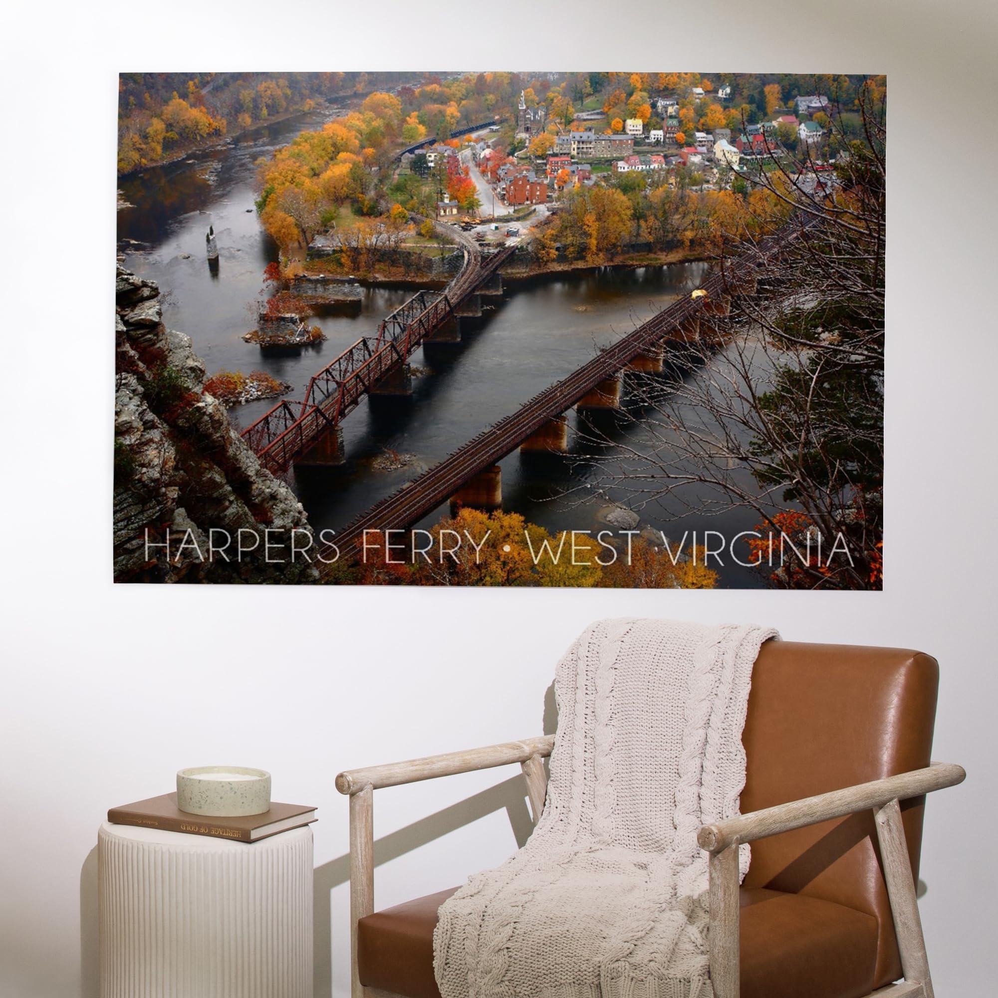 Lantern Press Lantern Press 36x54 Inch Giclee Art Print Wall Decor, Harpers Ferry, West Virginia, Bird\'s Eye View